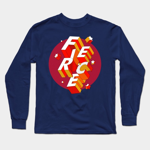 FIERCE 3D Typography Long Sleeve T-Shirt by showmemars